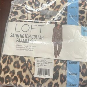 LOFT Leopard Print Satin Pajama Set